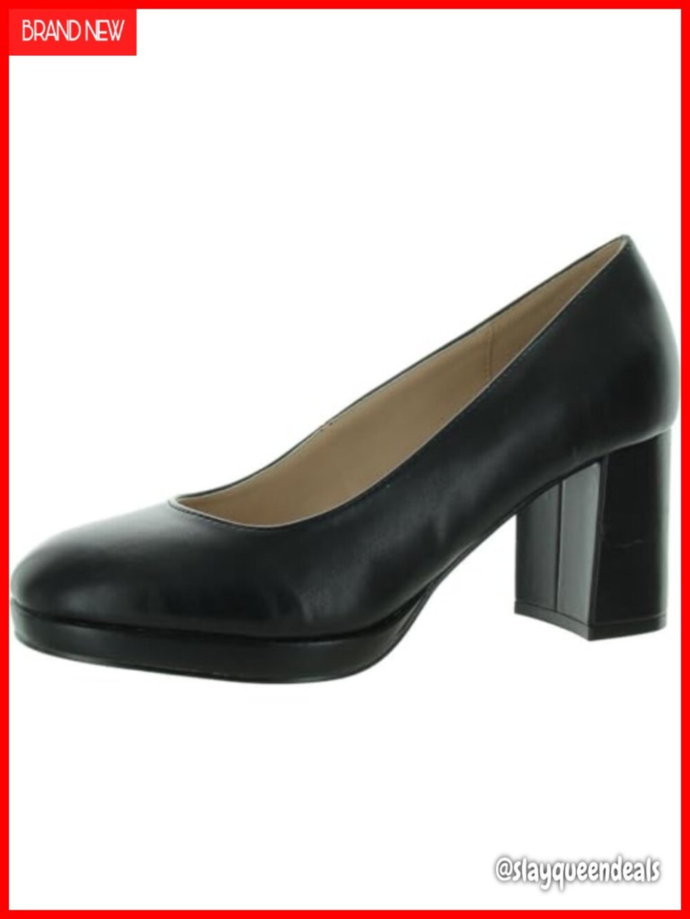 Bandolino Cooler Platform Block Heel Almond Toe Pump Cushioned Slip On